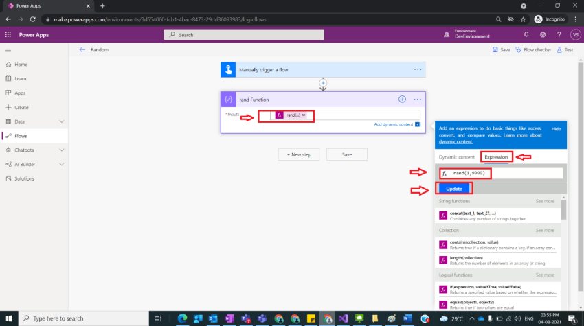 Usage Of Rand Function In Power Automate
